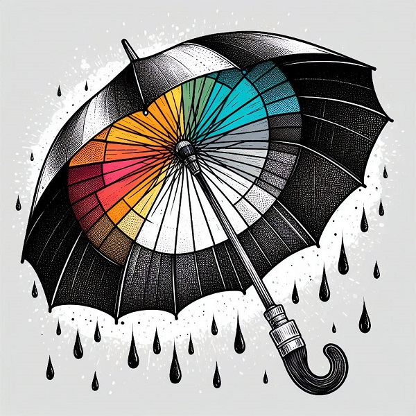 Color Wheel Umbrella Drawing