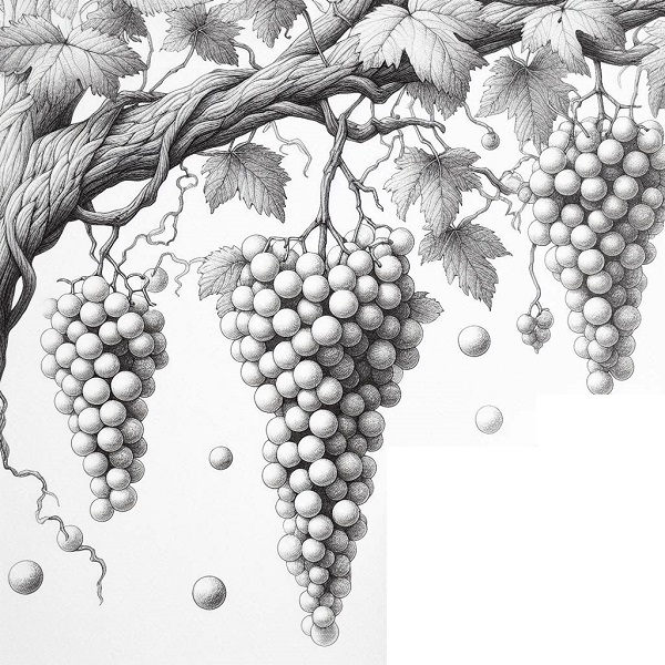 Grapes Hanging from a Tree