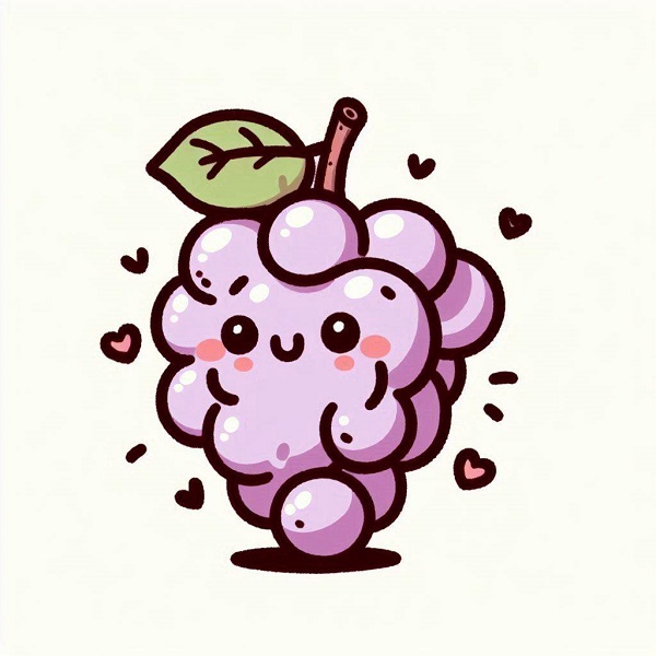 Grapes with a Cute Expression