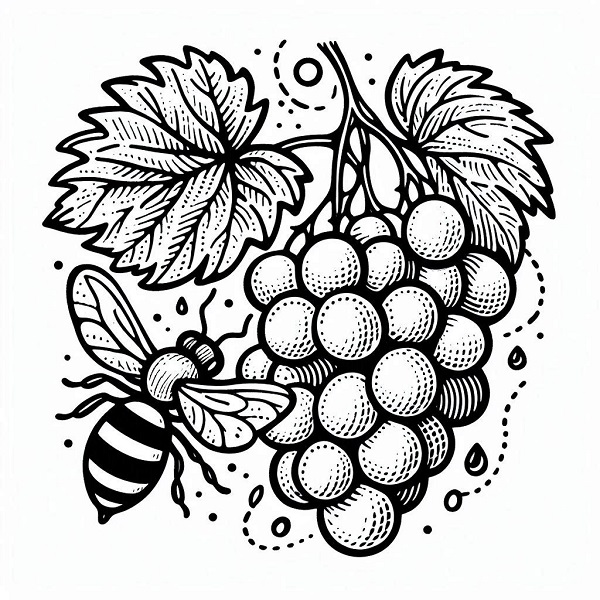 Grapes with a Honeybee