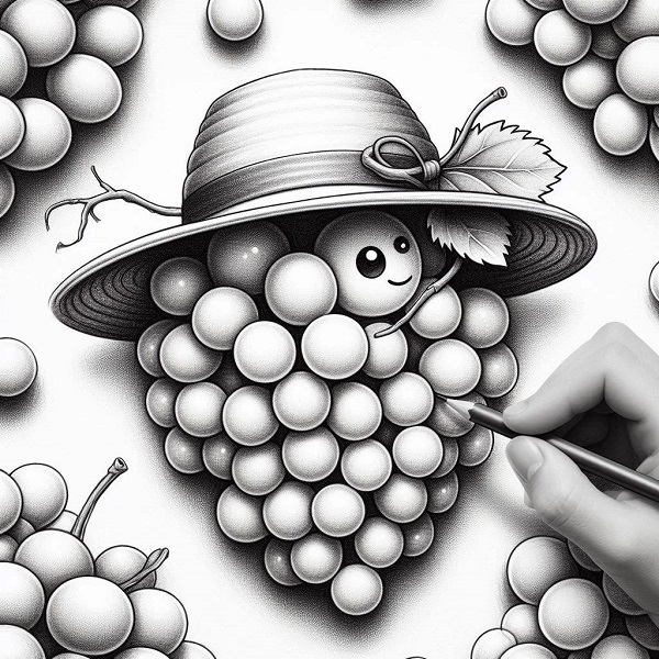 Grapes with a Straw Hat