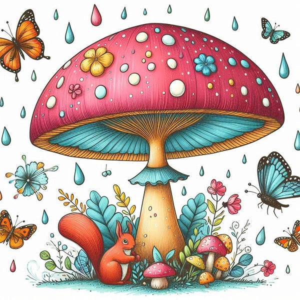 Mushroom Umbrella Drawing