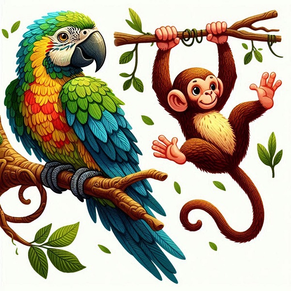 Parrot and a Monkey