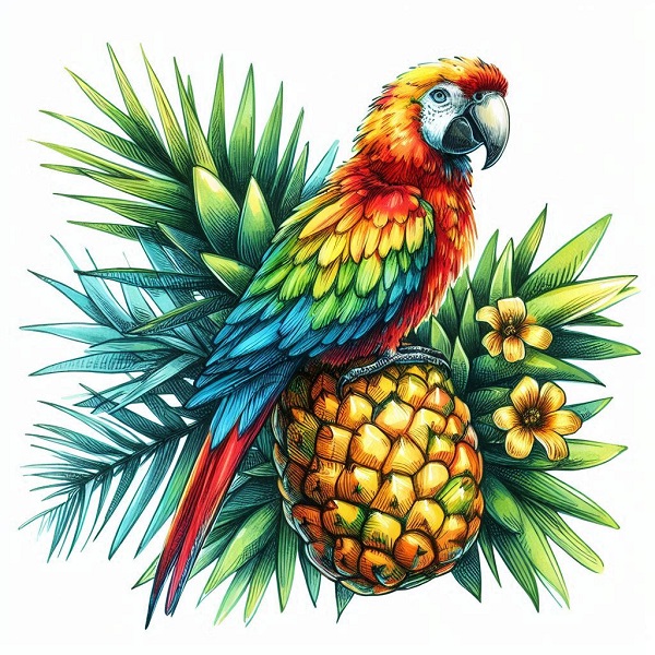 Parrot and a Pineapple