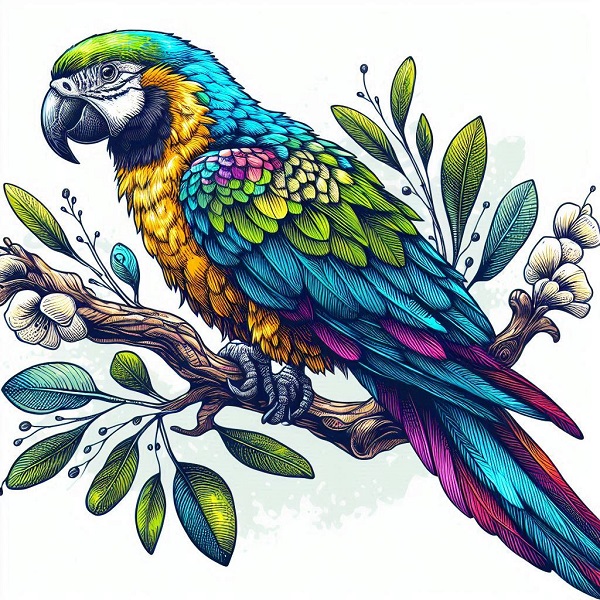 Parrot with Glittery Wings