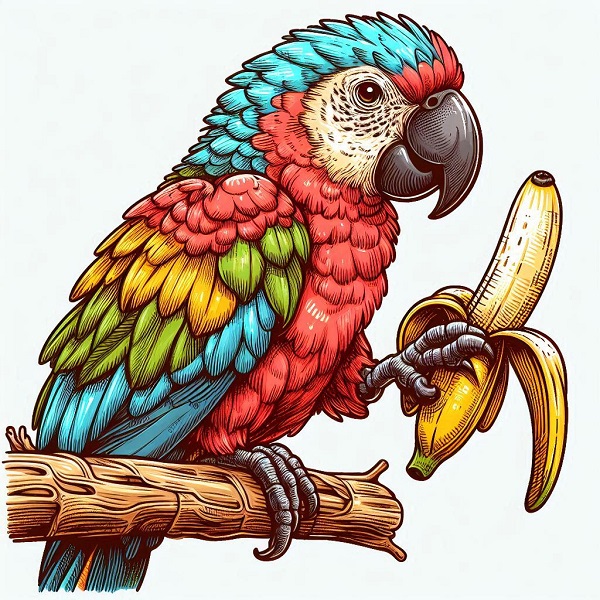 Parrot with a Banana