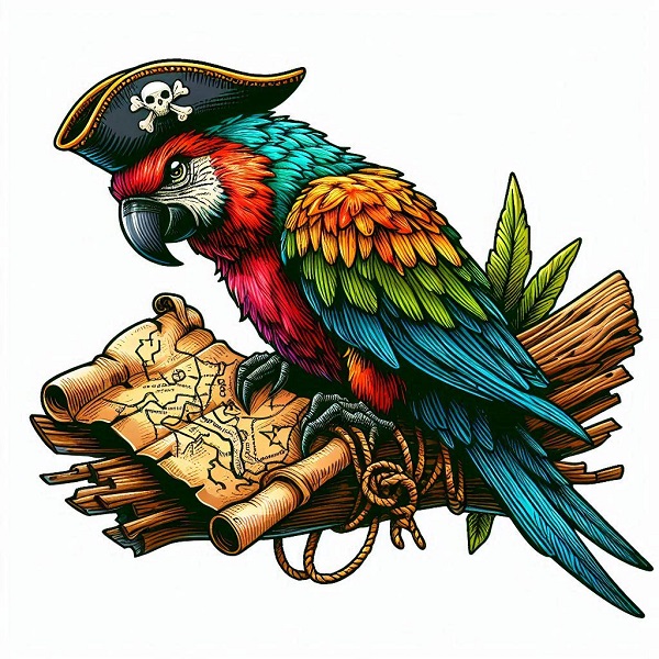 Parrot with a Pirate Hat