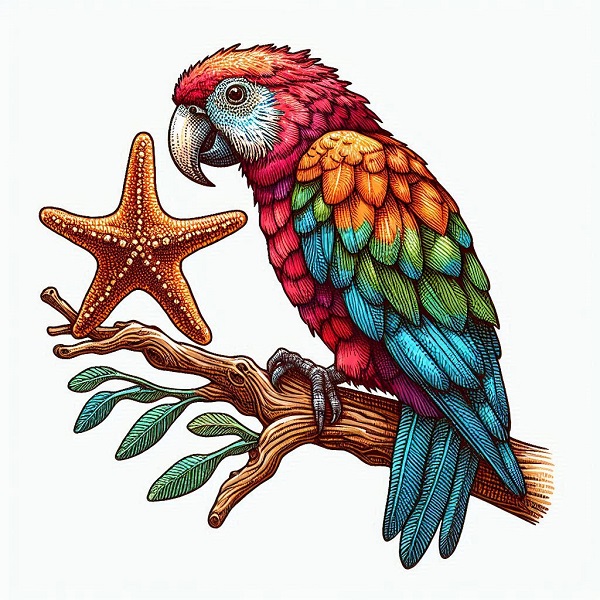 Parrot with a Starfish