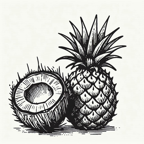 Pineapple and a Coconut