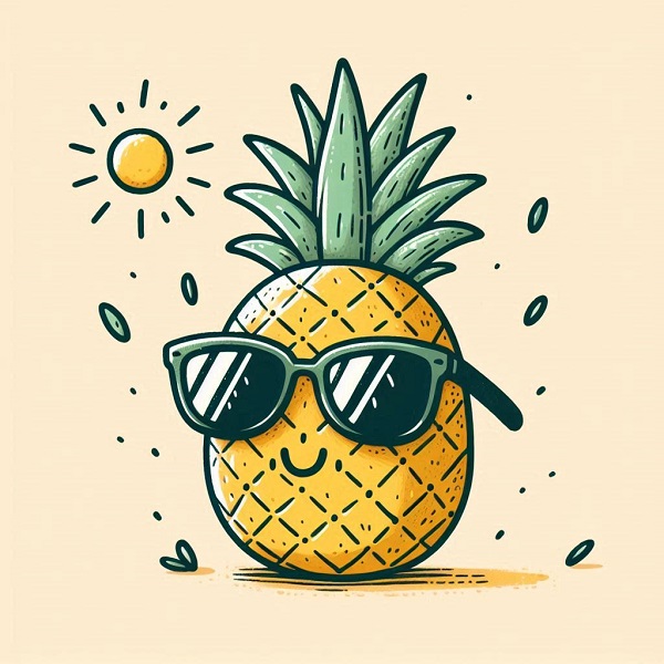 Pineapple with Sunglasses