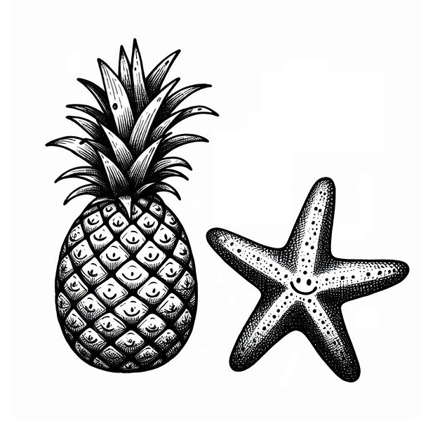 Pineapple with a Starfish