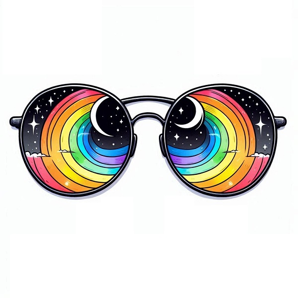 Sunglasses with a Rainbow Lens