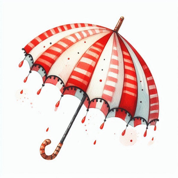 Umbrella with Stripes drawing