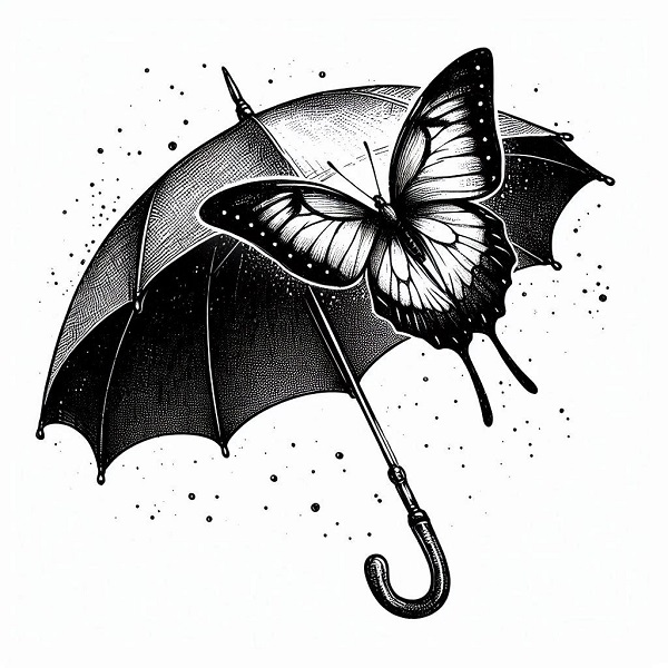 Umbrella with a Butterfly