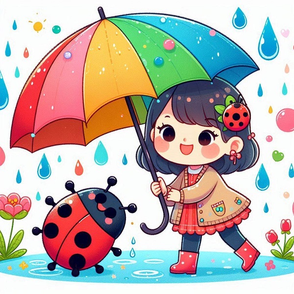 Umbrella with a Ladybug