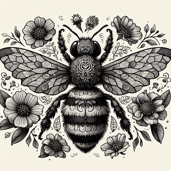 Vintage bee illustration