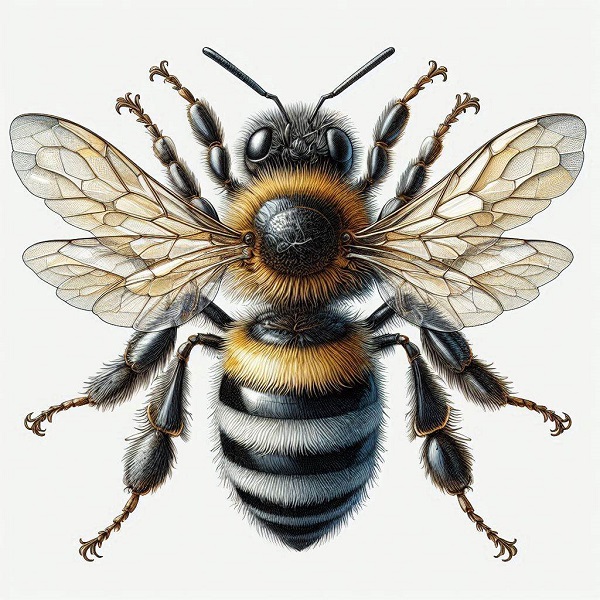 bee botanical drawing