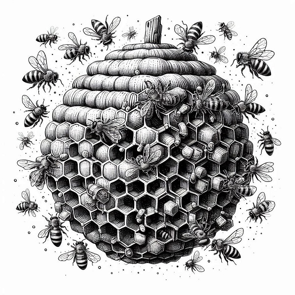 bee comb drawing