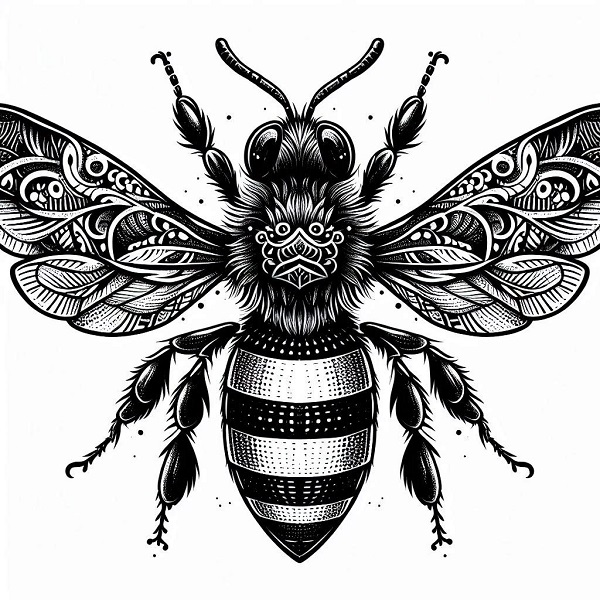 bee drawing tattoo