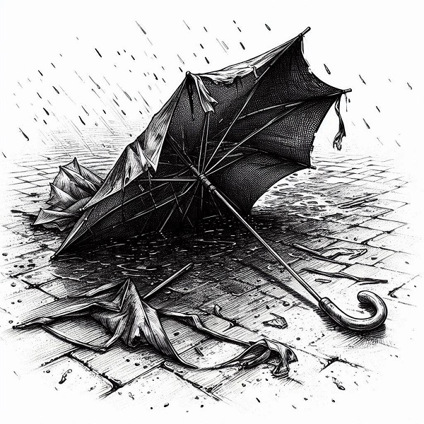 broken umbrella drawing