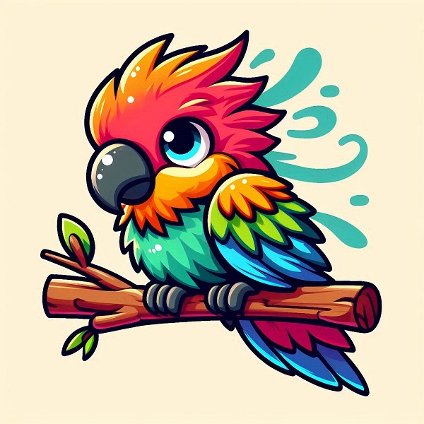 cartoon parrot drawing