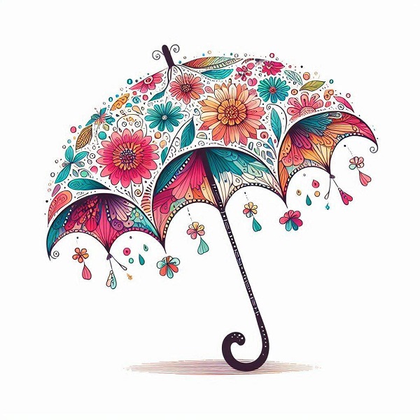 flower umbrella drawing