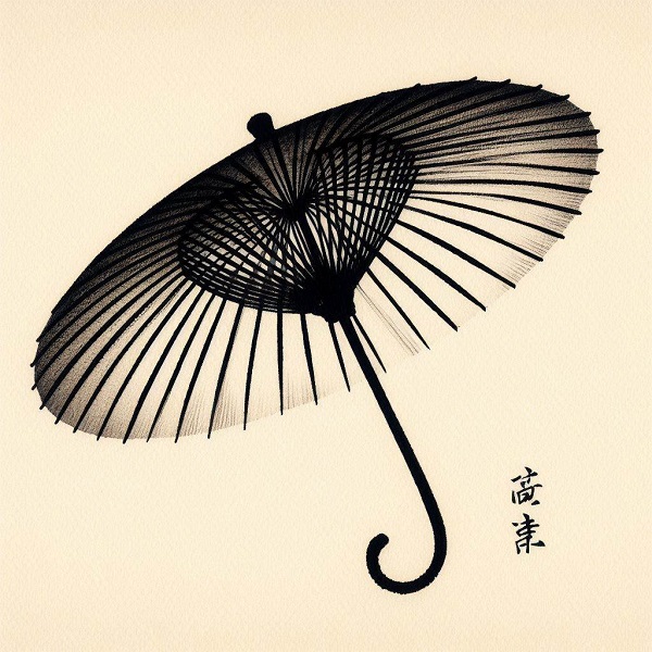 japanese umbrella drawing