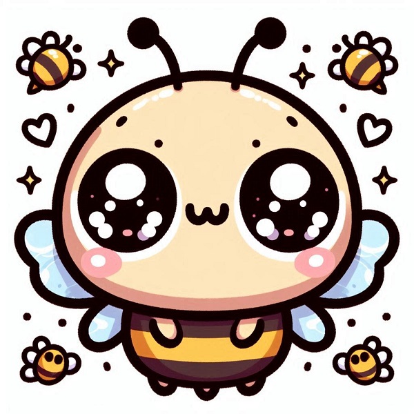 kawaii cute bee drawing