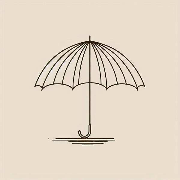 line drawing of umbrella