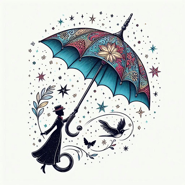 mary poppins umbrella drawing