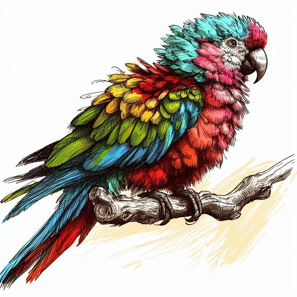 sketch parrot drawing