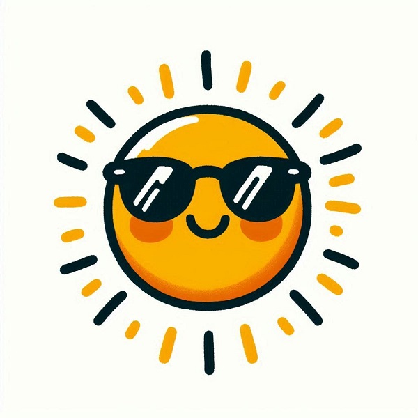 sun with sunglasses