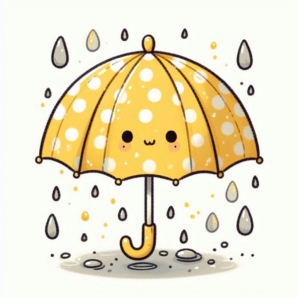 yellow umbrella drawing