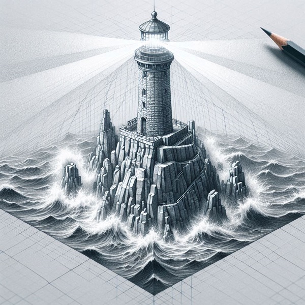 3d lighthouse drawing