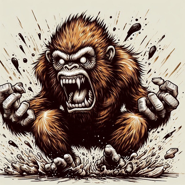 Angry monkey drawing