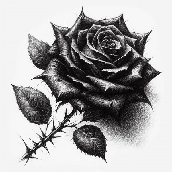 Black Rose Drawing