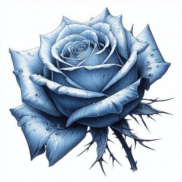 Blue Rose Drawing