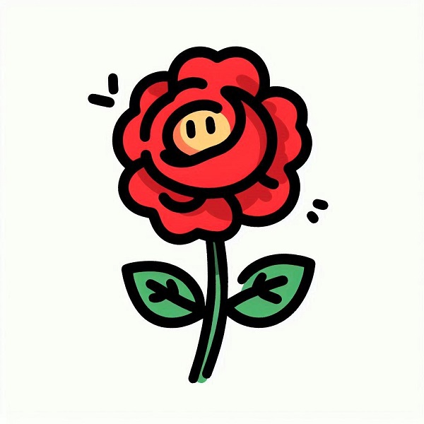 Cartoon Rose Drawing