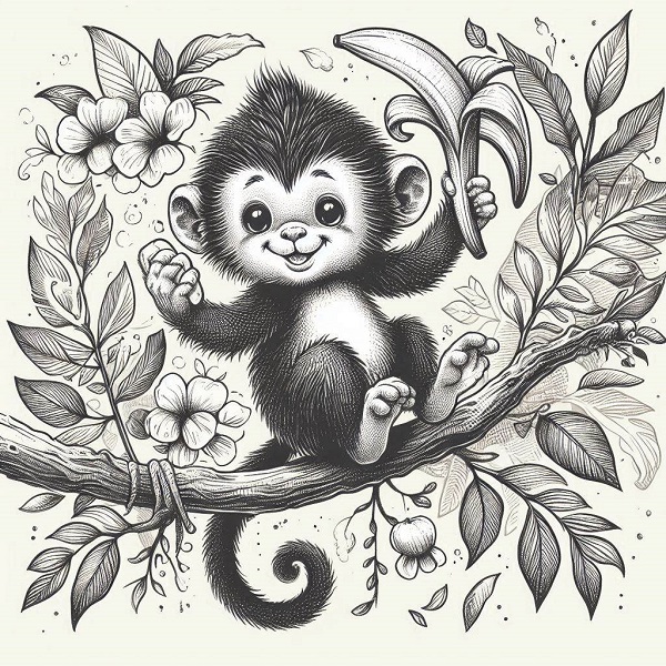 Cartoon monkey sketch