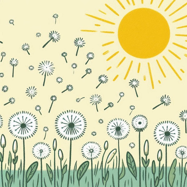 Dandelion field drawing