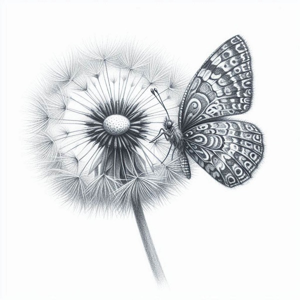 Dandelion with butterfly