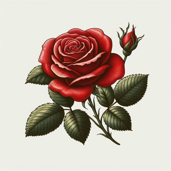 English Rose Drawing