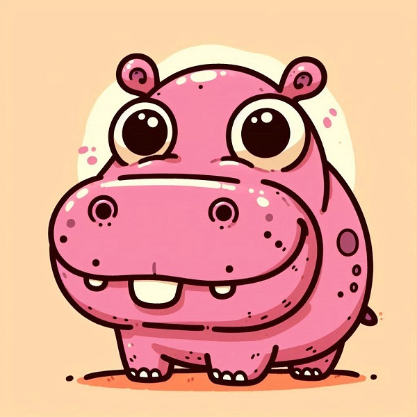 Funny hippo doodle