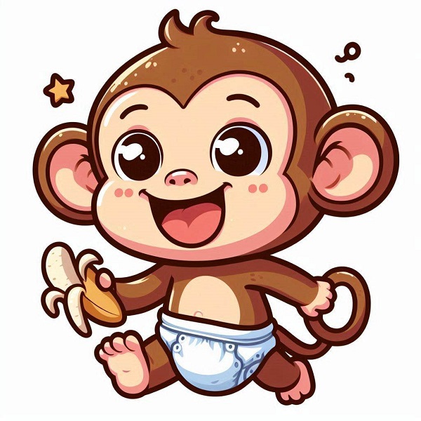 Happy monkey cartoon