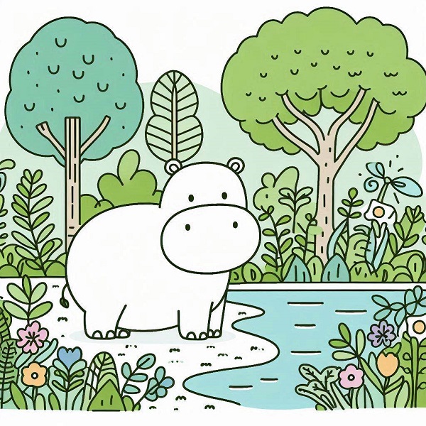 Hippo in the wild