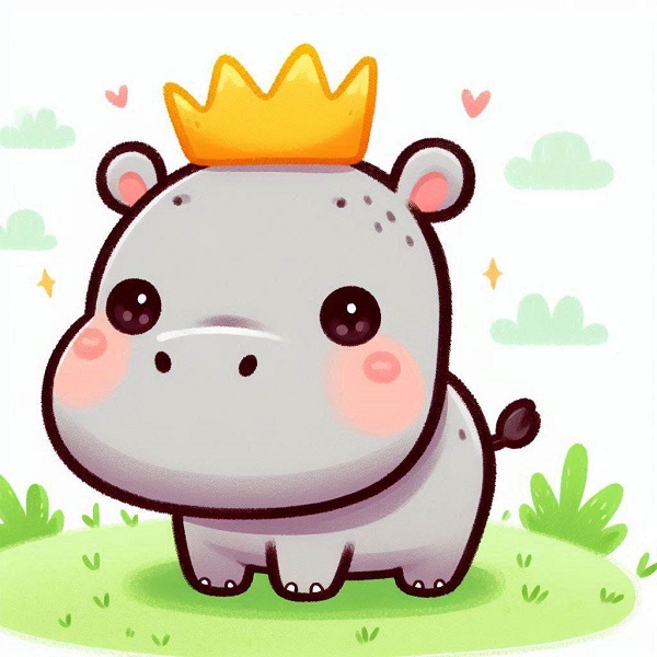 Hippo with a crown