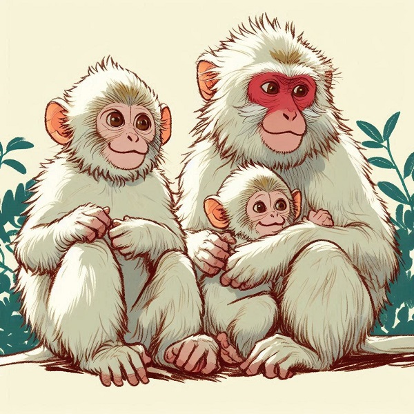 Jungle monkey family