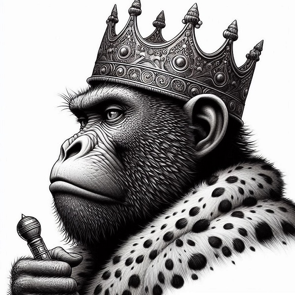 King monkey with crown