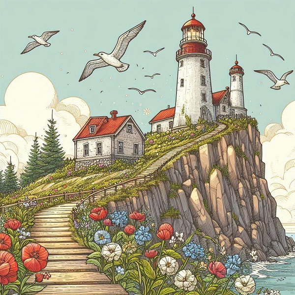 Lighthouse Drawing Color