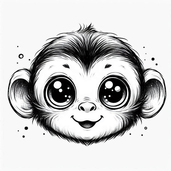 Monkey face sketch